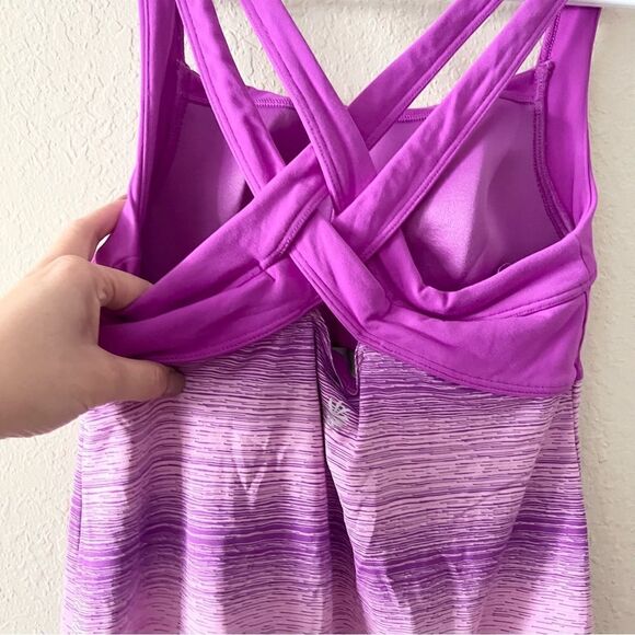 Athleta Criss Cross Back Tank Built-In Sports Bra Women's Purple Size S - Picture 4 of 8